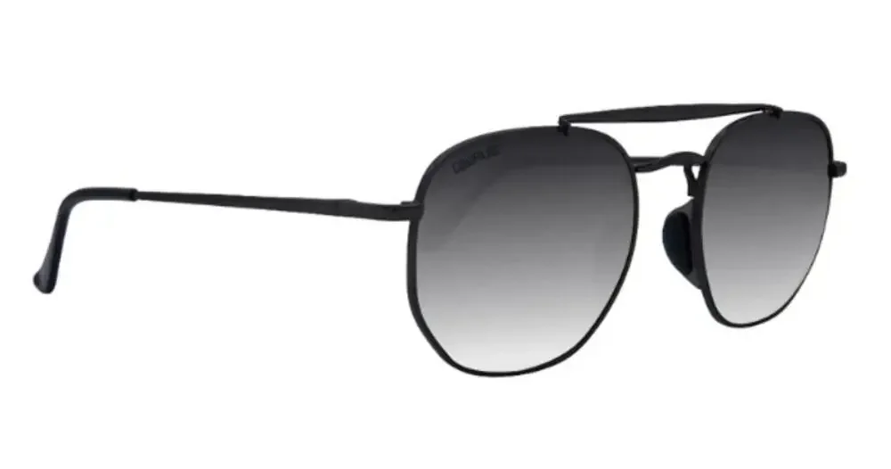 Mens Navigator Smoke Gradient Lens Black Metal Frame Geometric Sunglasses New